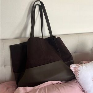 Elegant Two-Tone Tote Bag